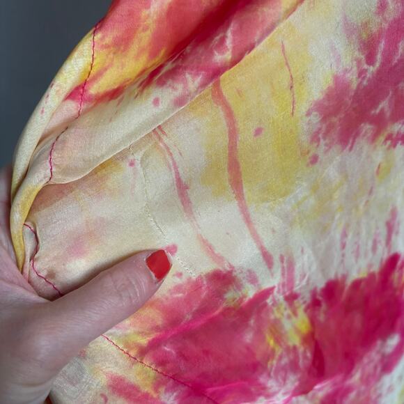 Stunning Silk Women’s Tie Dye Multicolor Kaftan Boho Ethereal Coverup OS - Picture 10 of 16